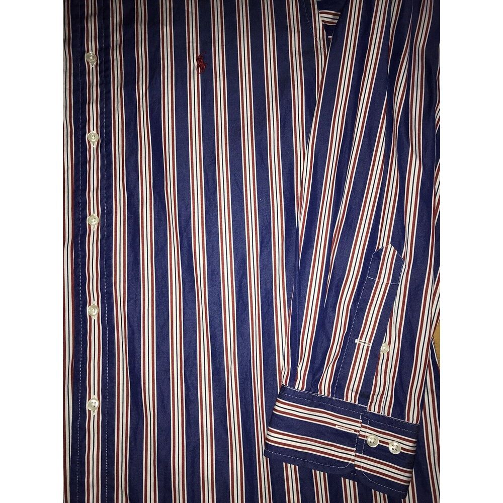 Polo Ralph‎ Lauren Long Sleeve Mens 18 XXL 2XL Red White Blue Regent ButtonUp - Picture 2 of 8